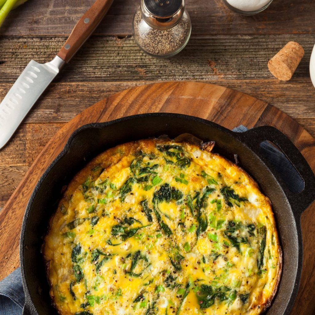 Frittata with spring greens and potatoes